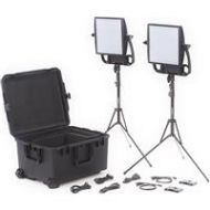 Adorama Litepanels Astra 3X 55W Bi-Color LED 2-Light Traveler Kit, 2x Gold Mount Plates 935-3210