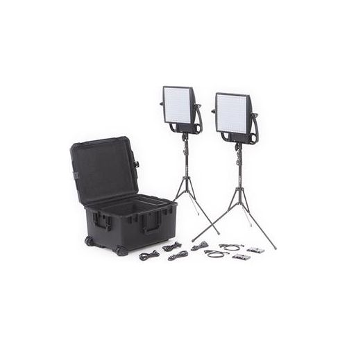  Adorama Litepanels Astra 3X 55W Bi-Color LED 2-Light Traveler Kit, 2x Gold Mount Plates 935-3210