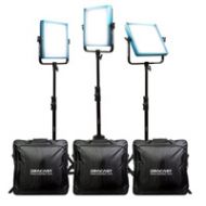 Adorama Dracast LED1000 Pro Daylight 3-Light Kit with V-Mount Battery Plates and Stands DRLK3X1000DK