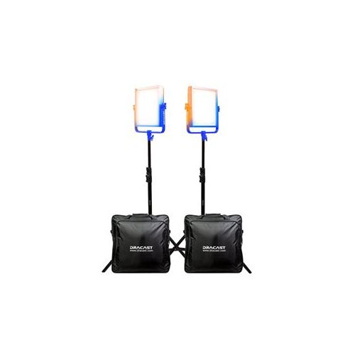  Adorama Dracast LED1000 Pro Bi-Color 2-Light Kit with Gold-Mount Battery Plates & Stands DR1000BCG2KQ