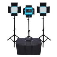 Adorama Dracast S-Series LED500 Bi-Color LED 3-Light Kit with V-Mount Battery Plates DRSPK3500BS