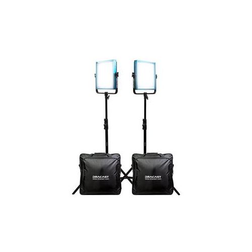  Adorama Dracast LED1000 Pro Daylight 2-Light Kit with V-Mount Battery Plates and Stands DR1000DV2KSK