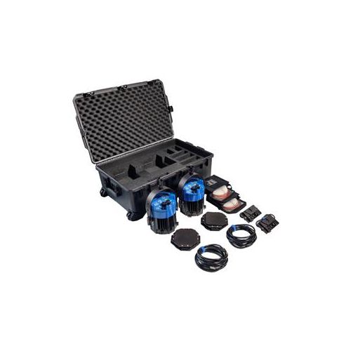  Adorama Nila Varsa V2 Double Bi-Color LED Light Kit with V-Mount Battery Plates NV2DBL-B-V