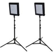 Adorama Bescor LED-200K, Twin 200W LED Dimmable Studio Light Kit (Total 400w) LED-200K