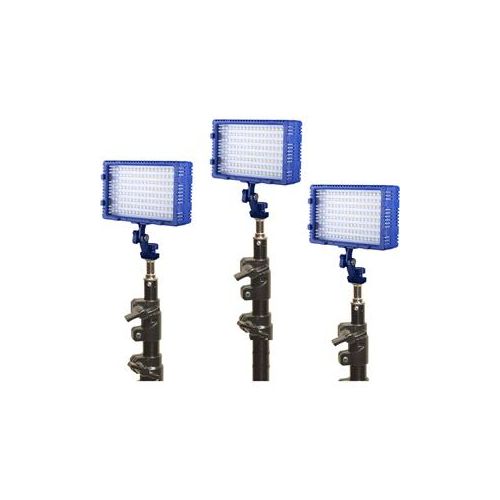  Adorama Bescor Three Point LED144 Studio Light Kit with LS180 Stand, AC180 Power Supply LED144T