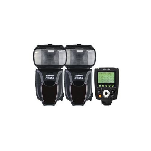  Adorama Phottix Juno Li60 2-Pack Tranceiver Flash with Odin II Combo for Nikon PH80318