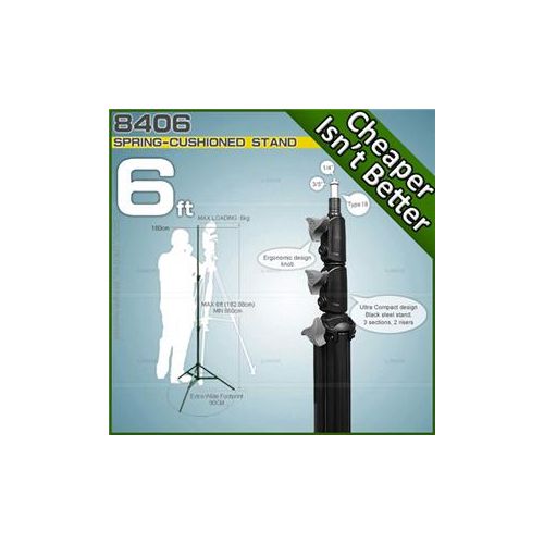  Linco 6 Feet Photo Video Spring-Cushioned Light Stand 8406 - Adorama