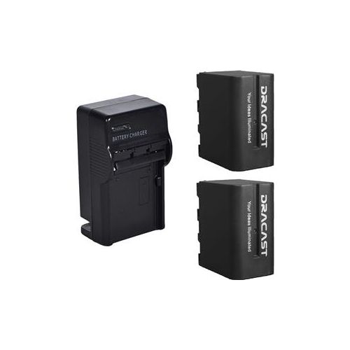  Adorama Dracast 2x NP-F 6600mAh Battery and 1x Charger Kit DRBK2NPF6600