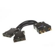 Adorama Mole-Richardson 100 Amp Male Bates to 2-60 Amp Female Bates Adapter Cable, Fused 5001586