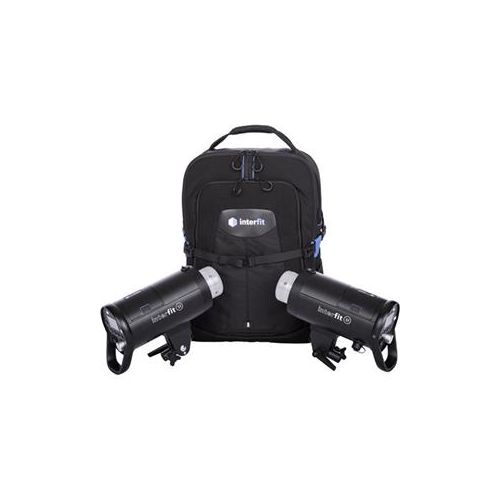  Adorama Interfit Photographic S1 500W On-Location AC/DC HSS TTL 2-Monolight Backpack Kit INTS1N2K1