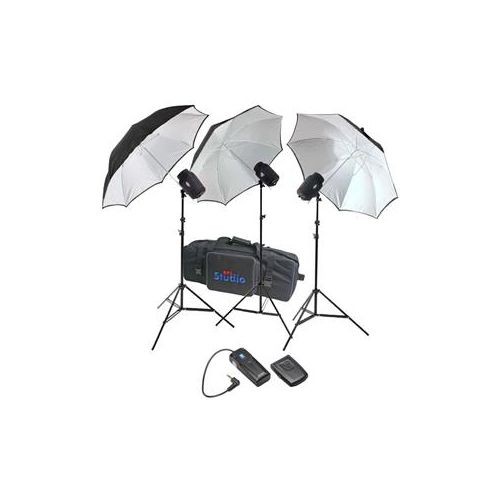  Adorama RPS Studio 480W, 3 Monolight Portable Strobe Kit, Stand RSSBSLK3