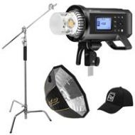 Adorama Flashpoint XPLOR 600PRO R2 TTL Battery-Powered Monolight Kit w/Softbox & C-Stand XPLOR-600PROB-TTL-K2