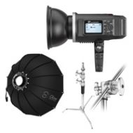 Adorama Flashpoint XPLOR 600 HSS TTL R2 Monolight Kit With C-Stand & Glow 38 ParaPop XPLOR-600B-TTL-K1