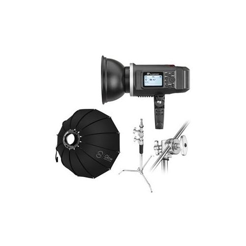  Adorama Flashpoint XPLOR 600 HSS TTL R2 Monolight Kit With C-Stand & Glow 38 ParaPop XPLOR-600B-TTL-K1