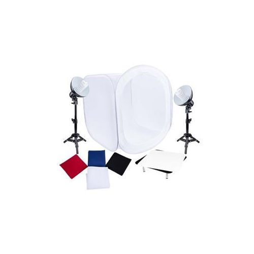  Adorama Studio Essentials Table-Top Fluorescent 2-Light Product Photography Kit FLU102