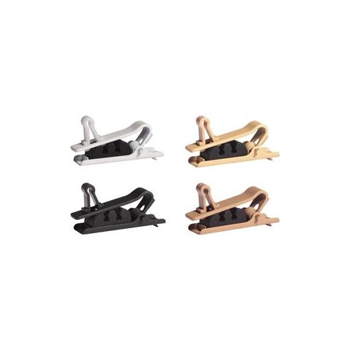  Adorama Shure Single Tie Clip for TwinPlex, 4-Pack, 1 Each of Black/Cocoa/Tan/White RPM40TC/M