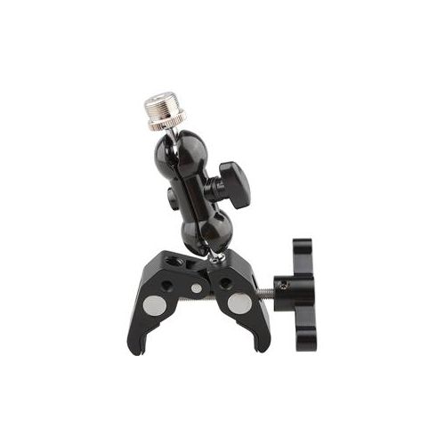  Adorama CAMVATE Super Clamp with 5/8-27 Screw Double Ball Head Mount, Black T-Handle C1671