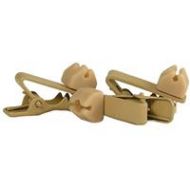 Adorama WindTech TC-10 Soft Mount Tie Rotating Clips for Lavalier Mic, 3 Pack, Tan TC-10