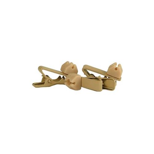 Adorama WindTech TC-10 Soft Mount Tie Rotating Clips for Lavalier Mic, 3 Pack, Tan TC-10