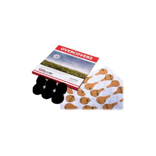  Adorama Rycote 6x Fur Discs Overcovers with 30x Stickies for Lavalier Mics, Black 065520