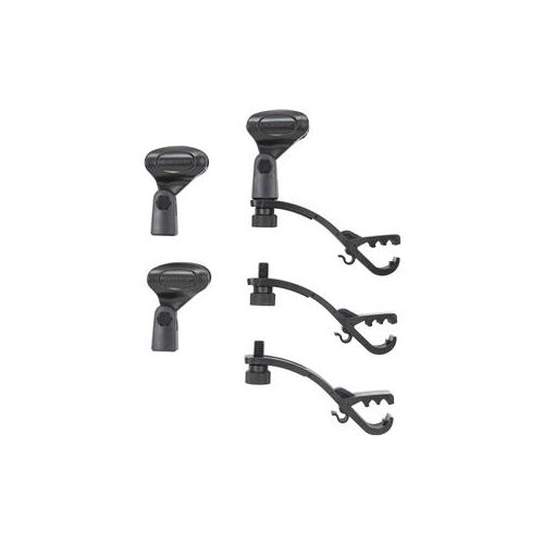  Adorama Samson DMC200 Tension-Mounted Rim Drum Microphone Clip, 3-Pack SADMC200