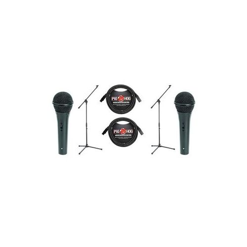  Adorama Samson 2x MK10 Lightweight Boom Mic Stand W/On-Stage AS400 Audio Mic/20 Cable SAMK10 2 A