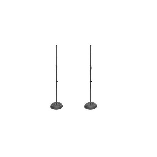  Adorama On-Stage 2 Pack MS7201B Round Base Microphone Stand, Black MS7201B 2