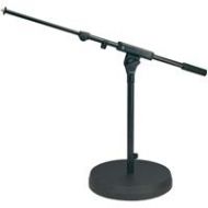 Adorama K&M 25960 Low Level Round Base Microphone Stand with Telescoping Boom Arm, Black 25960.500.55