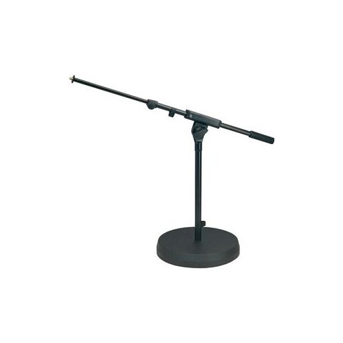  Adorama K&M 25960 Low Level Round Base Microphone Stand with Telescoping Boom Arm, Black 25960.500.55