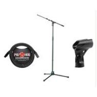 Adorama K&M 210/9 Microphone Stand, Telescoping Boom, Mic Stand Adapter and Cable, Black 21090.500.55 A