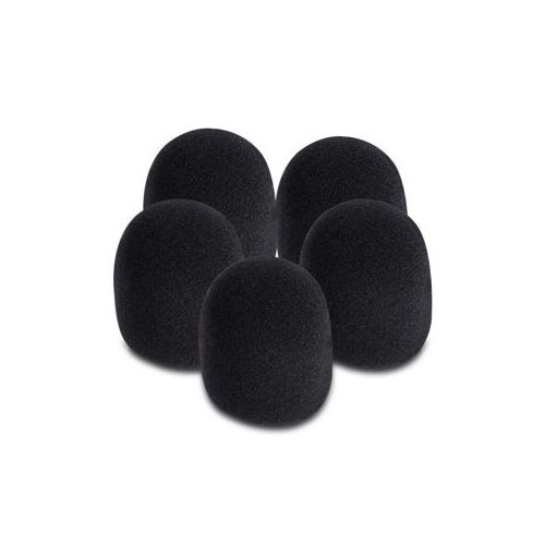  Adorama On-Stage ASWS58 Foam Windscreen for Handheld Microphones, 5 Pack, Black ASWS58B5