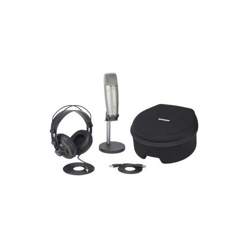  Adorama Samson Podcasting Pack, Includes C01U Pro Mic, SR850 Headphones, MD2 Stand SAC01UPROPK