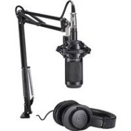 Adorama Audio-Technica AT2035 Studio Microphone Pack with ATH-M20x, Boom & XLR Cable AT2035PK