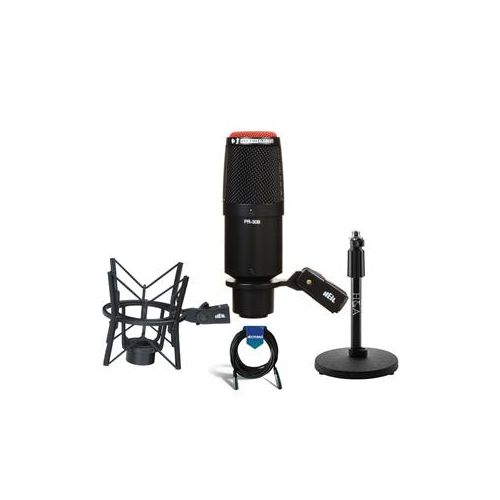  Adorama Heil Sound PR30B Large Diameter Cardioid Studio Microphone,Black Body W/ACC KIT PR30B A