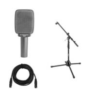 Adorama Sennheiser e 609 Guitar Cabinet Dynamic Mic Silver W/Mini Boom Stand /20 Cable E 609 SILVER A