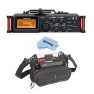 Adorama Tascam DR-70D 4-Channel Audio Recorder for DSLR Cameras W/MixPro Bag W/KickStand DR-70D J