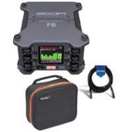 Adorama Zoom F6 Multi-Track Field Recorder With K-Tek KGBL1 Large Gizmo Bag/20XLR Cable F6 A