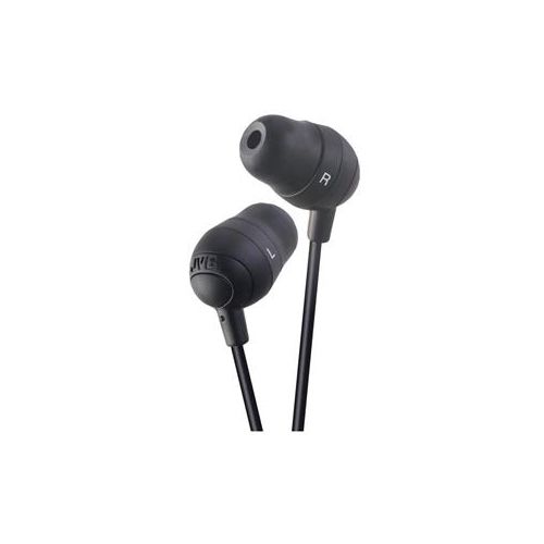  Adorama JVC HA-FX32 Marshmallow Inner Ear Headphones for iPhone, Black HA-FX32-B