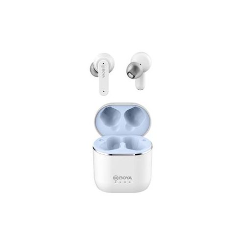  Adorama BOYA BY-AP4 True Wireless Stereo Semi-In-Ear Earbuds with Charging Case, White BY-AP4-WH