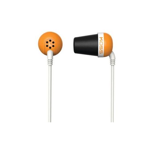  Adorama Koss Plug Earbud Noise Isolating Headphones with Memory Foam Cushions, Orange 185349
