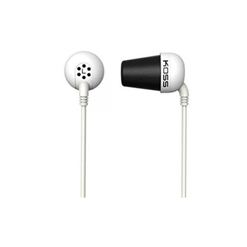  Adorama Koss Plug Earbud Noise Isolating Headphones with Memory Foam Cushions, White 185331