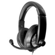 Adorama Hamilton Buhl Smart-Trek Deluxe Stereo Headset w/ Gooseneck Mic, 3.5mm TRRS Plug ST2BK