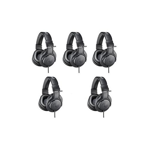  Adorama Audio-Technica 5 Pack ATH-M20x Pro Monitor Headphones, 96dB, 15-20kHz, Black ATH-M20X 5