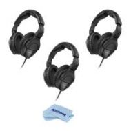 Adorama Sennheiser 3 Pack HD 280 PRO Closed Around-the-Ear Monitoring Headphones / Cloth HD 280 PRO 3