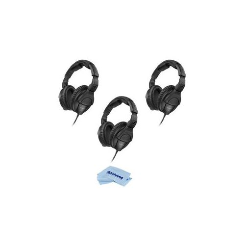  Adorama Sennheiser 3 Pack HD 280 PRO Closed Around-the-Ear Monitoring Headphones / Cloth HD 280 PRO 3