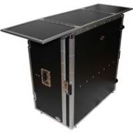 Adorama ProX XS-DJSTN Transformer Fold-Away DJ Performance Desk Facade, Silver on Black XS-DJSTN