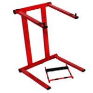 Adorama ProX T-LPS600 Foldable and Portable DJ Laptop Stand with Adjustable Shelf, Red T-LPS600R
