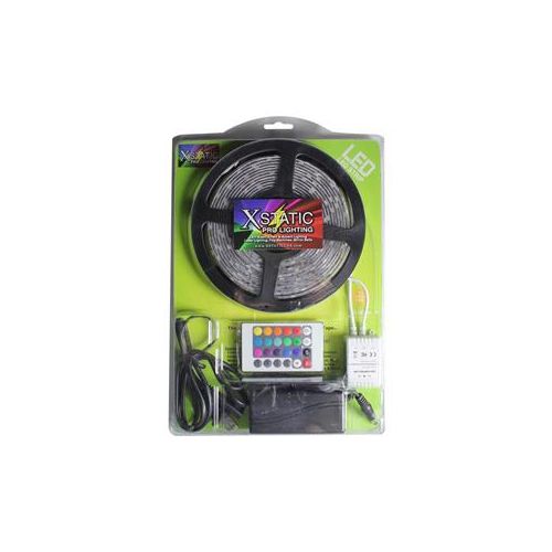  Adorama ProX X-S150RGB-KIT 16.5 Xstatic 150 RGB LED Strip Kit, Includes IR Control Box X-S150RGB-KIT