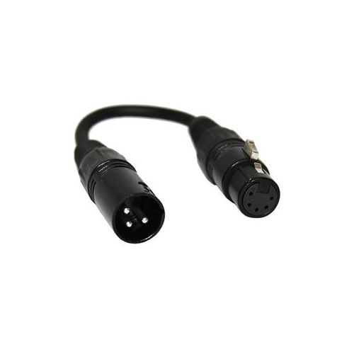  Adorama ProX XC-DMX5 5 3-Pin DMX XLR5-M to XLR3-F High Performance Cable Adapter XC-DMX5