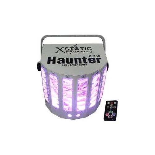  Adorama ProX X-446LED Haunter LED DERBY RGBA with Red and Green Laser Beams X-446LED HAUNTER
